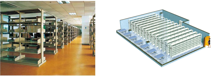 Library Furniture|Double-Sided Bookshelf|Office Furniture|7 level double side shelf|�߲����